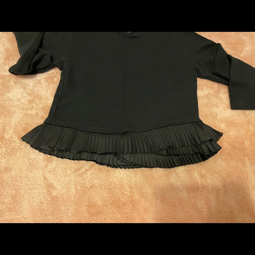 J. Crew black ruffle hem sweatshirt - Picture 3 of 5
